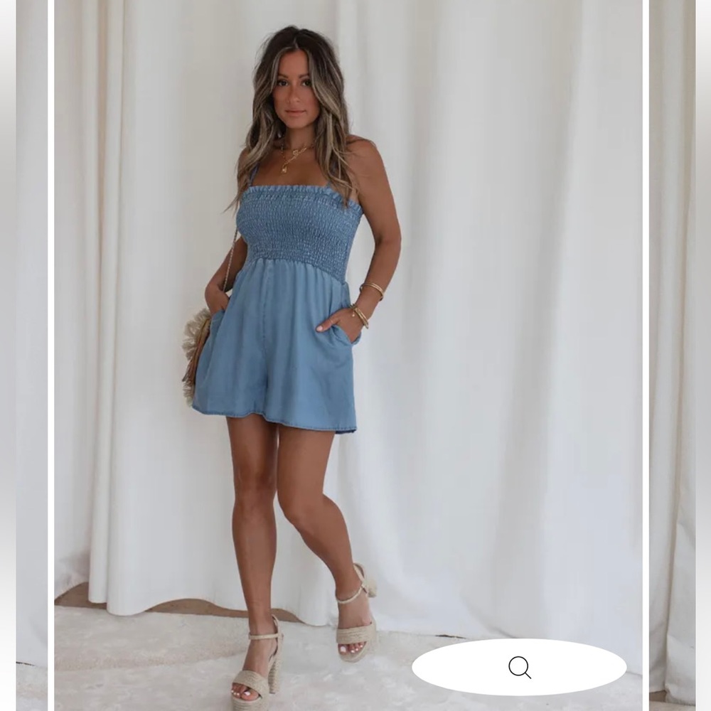Smocked Pocketed Romper